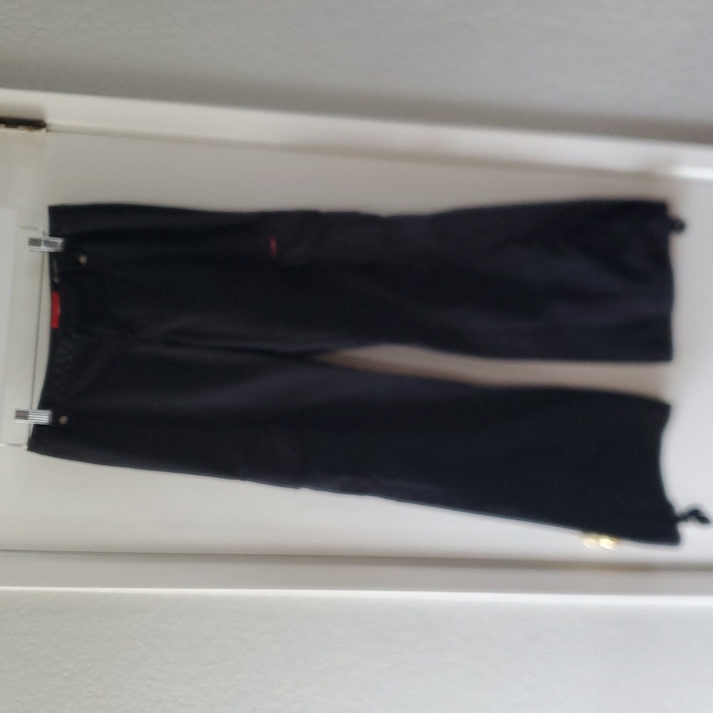 Juniors Union Bay black stretch denim wide leg adjustable hem 3
